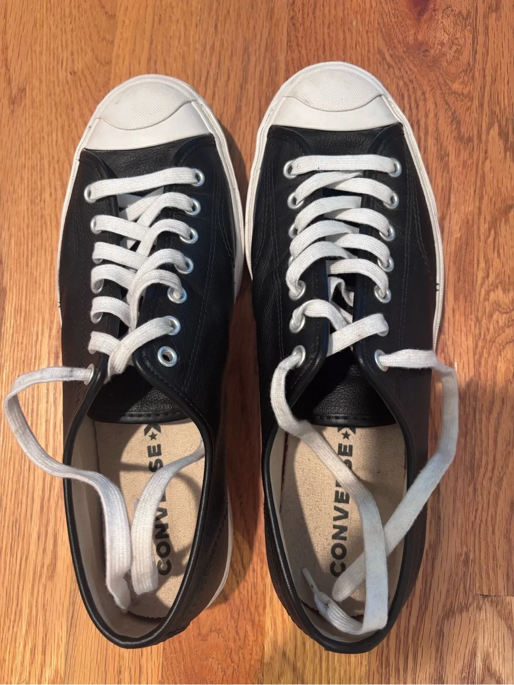 Converse Jack Purcell Leather Sneaker Black Low Top Men’s 10 Women’s 11.5 - Picture 6 of 9